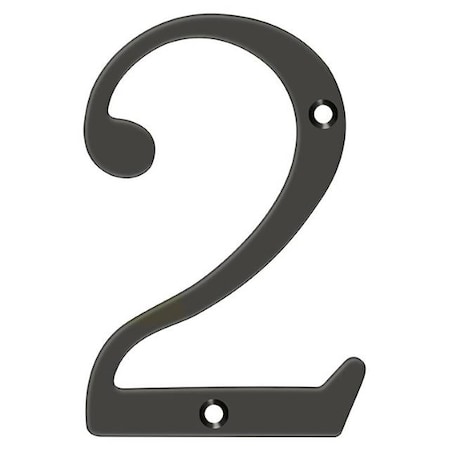 Deltana Numbers, Solid Brass Oil Rubbed Bronze 6" RN6-2U10B