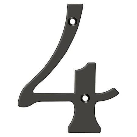 Deltana Numbers, Solid Brass Oil Rubbed Bronze 6" RN6-4U10B