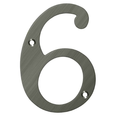 Deltana Numbers, Solid Brass Antique Nickel 6" RN6-6U15A