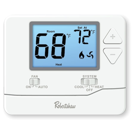 Robertshaw Digital Wall Thermostat, White, Plastic RS8110