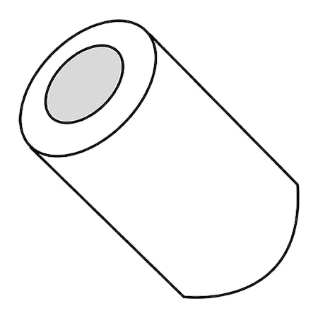 Zoro Select Round Spacer, #4 Screw Size, Nylon, 1/4 in Overall Lg, 1000 PK 100404RSN
