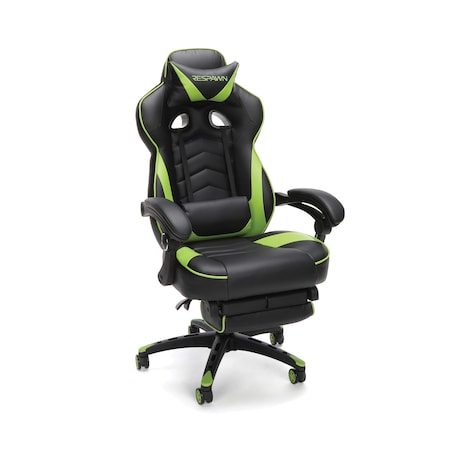 Respawn Reclining Gaming Chair/Footrest, Green RSP-110-GRN