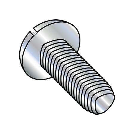 Zoro Select Thread Cutting Screw, #10-24 x 3/8 in, Zinc Plated Steel Pan Head Slotted Drive, 10000 PK 1006RSP