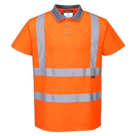 Portwest Hi-Vis S/S Polo Shirt RIS, Class 2, Type R, 100% Polyester, Orange, L RT22