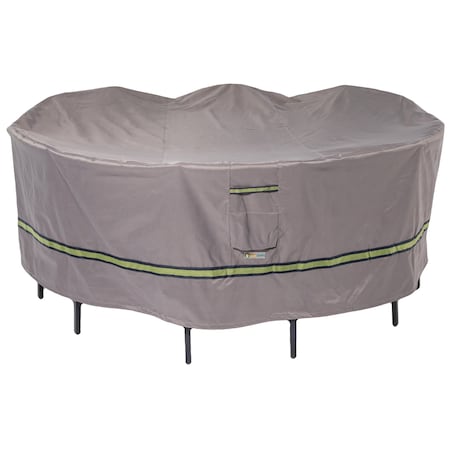 Duck Covers Soteria Grey RainProof Patio Round Table Set Cover, 90"x90" RTR09090