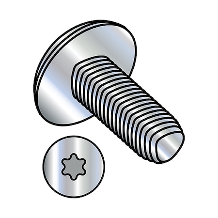 Zoro Select #10-32 x 1/2 in Torx Truss Machine Screw, Zinc Plated Steel, 7000 PK 1108RTT