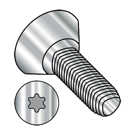 Zoro Select Thread Cutting Screw, #8-32 x 3/8 in, Passivated Stainless Steel Flat Head Torx Drive, 5000 PK 0806RTU188