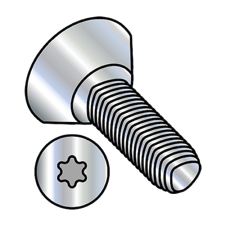 Zoro Select Thread Cutting Screw, #2-56 x 1/4 in, Zinc Plated Steel Flat Head Torx Drive, 10000 PK 0204RTU