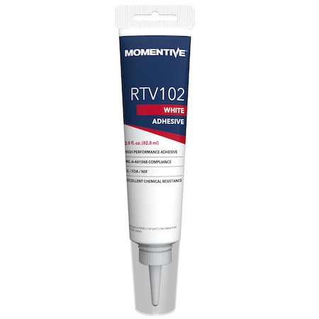 Momentive Sealant, Silicone, 10.1 oz., White, 10.1 oz., White, Temp Range -75 to 400 Degrees F RTV102 12C
