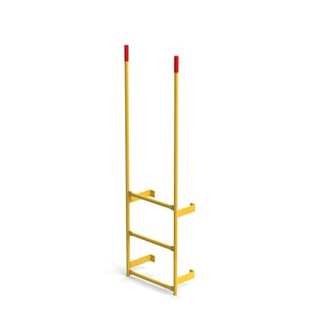 Ega Products Walk Through Dock Ladder, Wall Mount, 3 Rungs, 2'2" Top Rung Height, Yellow MRT-03