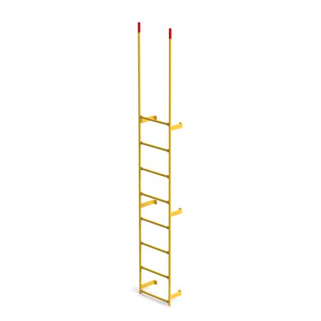 Ega Products Walk Through Dock Ladder, Wall Mount, 8 Rungs, 7'2" Top Rung Height, Yellow MRT-08