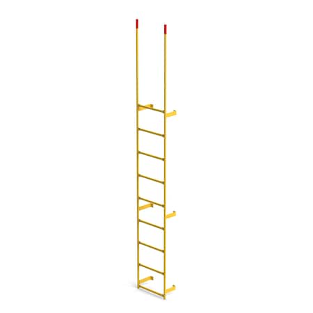 Ega Products Walk Through Dock Ladder, Wall Mount, 9 Rungs, 8'2" Top Rung Height, Yellow MRT-09