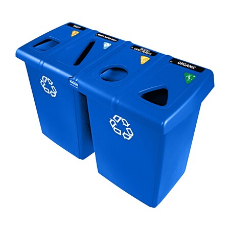 Rubbermaid Commercial 92 gal Recycling Bin, Blue RUB149