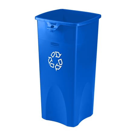 Rubbermaid Commercial Square Square Recycling Container, 23 gal., 15-, Blue, Plastic RUB152CBLU