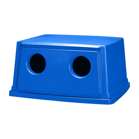 Glutton Rubbermaid Glutton Recycling Container Lid, 56 Gallon, 26 5/8" x 23" x 13 1/2", Blue, 1/Each RUB181LBLU