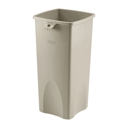 Rubbermaid Commercial 23 gal Square Heavy Duty Plastic Can, Beige, Plastic, 16 in RUB210CBE