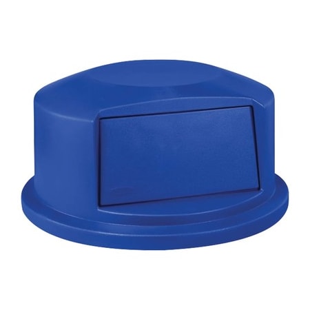 Rubbermaid Commercial 32 Gal Trash Can Lid, Blue, Plastic, 23 in W/Dia RUB332DBLU