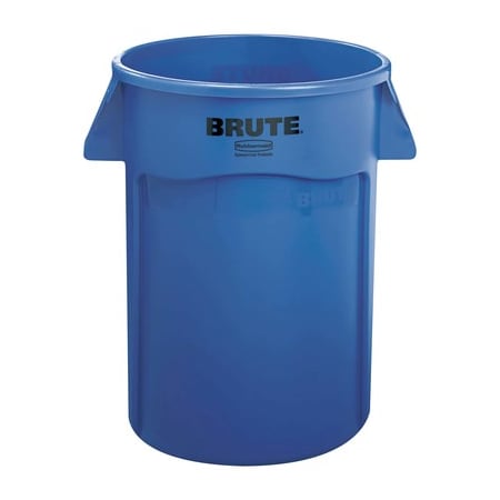 Rubbermaid Commercial 44 qt Round Heavy Duty Plastic Can, Blue, Plastic, 24 in in RUB344CBLU