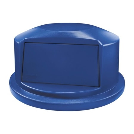 Rubbermaid Commercial 44 Gal Trash Can Lid, Blue, Plastic, 25 in W/Dia RUB344DBLU