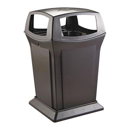 Ranger 45 gal Square Outdoor Can, Black, Plastic, 24 1/2 in RUB431BL