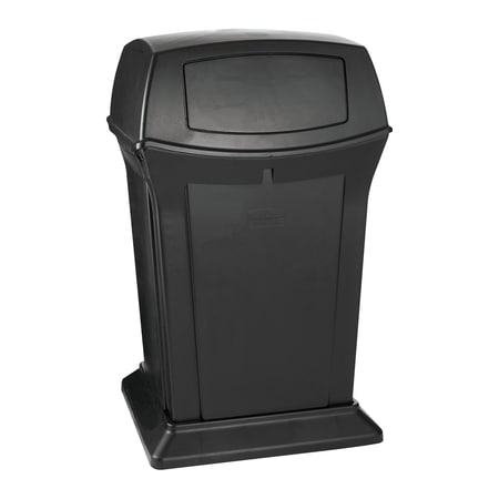 Ranger 45 gal Rectangular Slim-Profile Plastic Can, Black, Plastic, 24 1/2 in RUB435BL