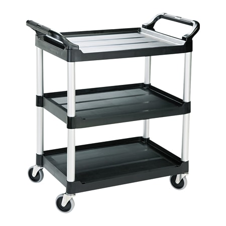 Rubbermaid Commercial Rubbermaid Service Cart, 34" x 19" x 38", Black, 1/Each RUB440BL