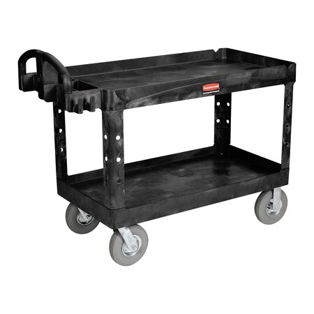 Rubbermaid Commercial Utility Cart, 54x25x33", Black, Plastic, 54" L, 25" W, 33" H RUB495