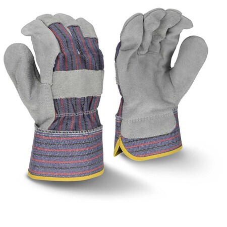 Regular Shoulder Gray Split Cowhide Leather Glove - Size XL