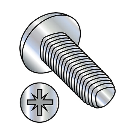 Zoro Select #10-24 x 5/16 in Pozidriv Pan Machine Screw, Zinc Plated Steel, 10000 PK 1005RZP