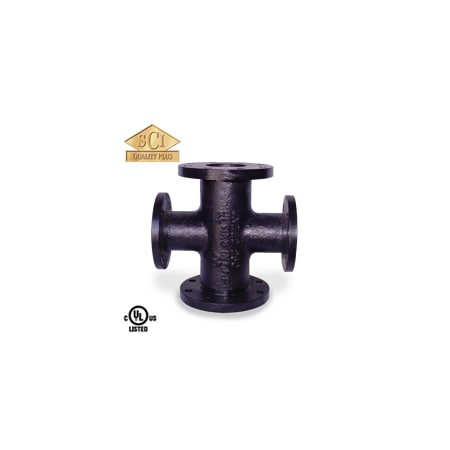 Smith-Cooper Flanged R Cross, Ductile Iron, 150lb, 6X4" 4319002214