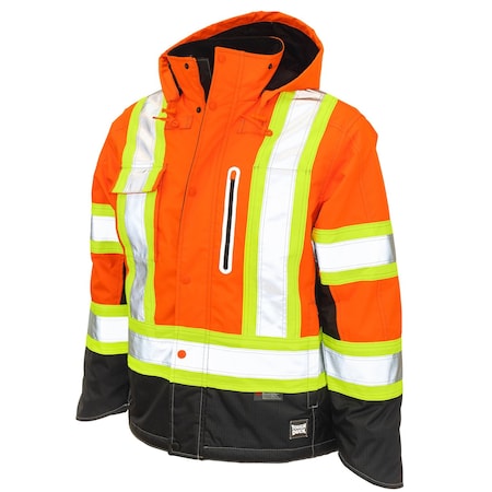 Tough Duck Men's Hi-Vis Safety Jacket, 300D Ripstop, 100% Polyester, Type R, 2XLT S24551