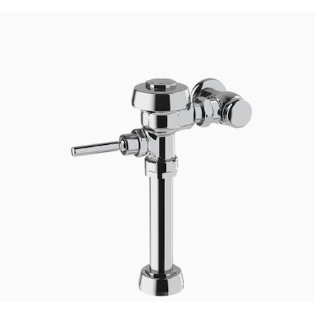 Sloan Manual Flush Valve, 1 gpf gpf, Polished Chrome, 1 in, 1 in Spud Coupling 3012536
