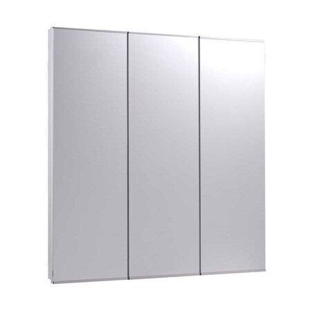 Ketcham 30" x 36" Fully Recessed Stainless Steel Trim TriView Medicine Cabinet R-3036