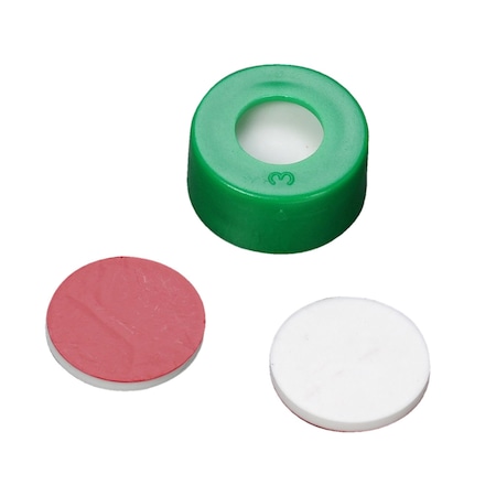 Wheaton Microliter Snap Cap w/Septa, Green, 11 mm, PK100 11-1000-101