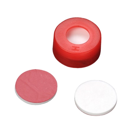 Wheaton Microliter Snap Cap w/Septa, Rojo, 11 mm, PK100 11-1200-101