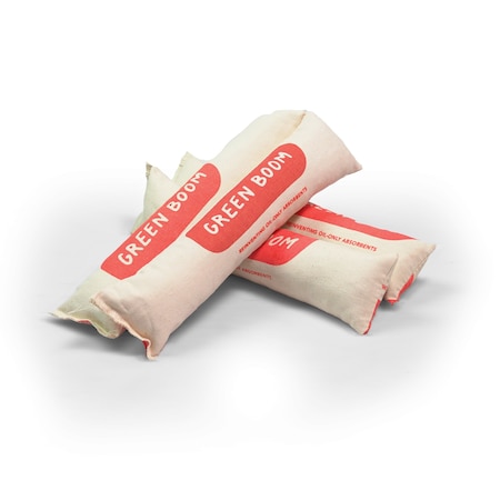 Green Boom Sorbent Sock, 3 gal, 3 in x 12 in, White, 10 PK S0312S