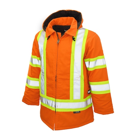 Tough Duck Hi-Vis Parka, 100% Cotton 10 oz. Duck, Class 1 Type O, Orange, M S15711