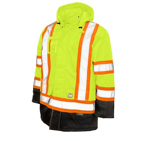 Tough Duck Hi-Vis Safety Parka, 300D Poly Oxford with PU Coating, Type R, XXS S17601