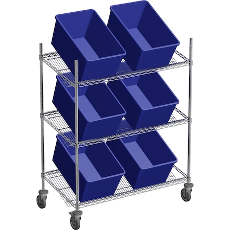 Irsg Slanted 3-Shlf Wire Crt 24"D x 48"L x 60 S3-S2448LZ-001