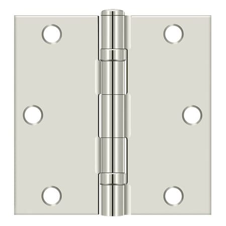 Deltana Bright Nickel Square Corner Ball Bearing Hinge S35BBU14-R