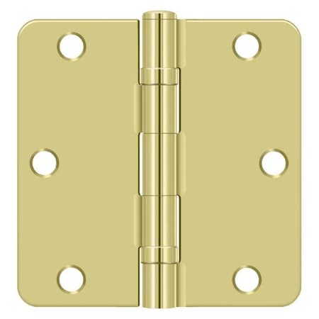 Deltana Bright Brass Radius Hinge, Holes per Leaf: 3 S35R4BB3