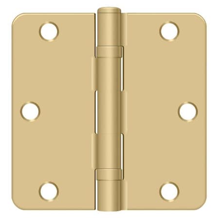 Deltana Satin Brass Radius Hinge, Holes per Leaf: 3 S35R4BB4