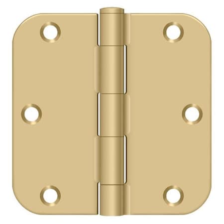 Deltana Satin Brass Door and Butt Hinge, Holes per Leaf: 3 S35R5BK4