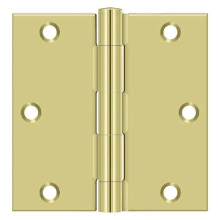Deltana Bright Brass Square Hinge S35U3-R