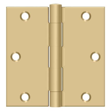 Deltana Satin Brass Square Hinge S35U4-R