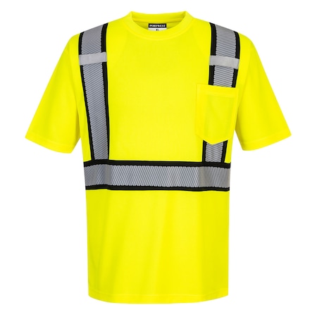 Portwest Detroit Short-Sleeved T-Shirt, Class 2, Type R, Yellow/Black, XL S395