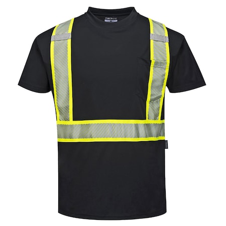 Portwest Austin Short-Sleeved T-Shirt, 100% Birdseye Polyester, Black, L S396