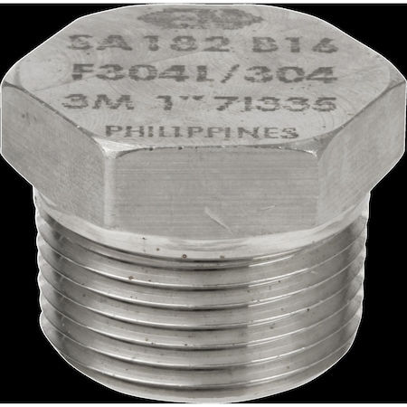 Smith-Cooper Thrd Hex Plug, 3M, 316/L, 1" 4307001610