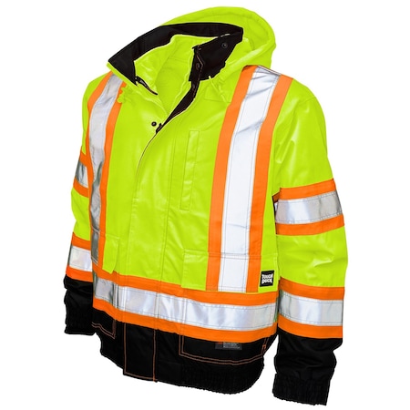 Tough Duck Hi-Vis 3-in-1 Safety Bomber Jacket, 300D Poly Oxford with PU Coating, Class 3 Type R, M S41311