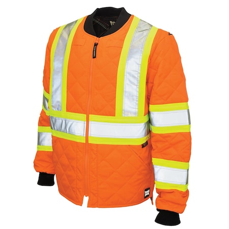 ジャケット・アウター Tough Twill Error Fit Over Parka Tough Duck Hi-Vis Quilted Safety Jacket, 100% Polyester